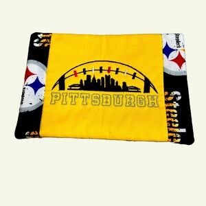 Hand Crafted Mug Rug Coaster Embroidered Cotton Fabric Padded Absorbs Liquid